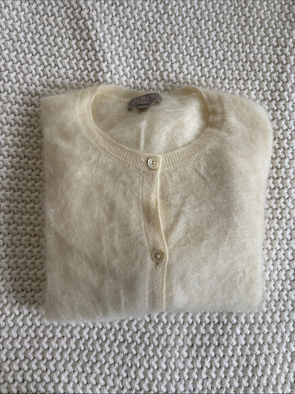 JCrew Brushed Cashmere Cropped Cardigan